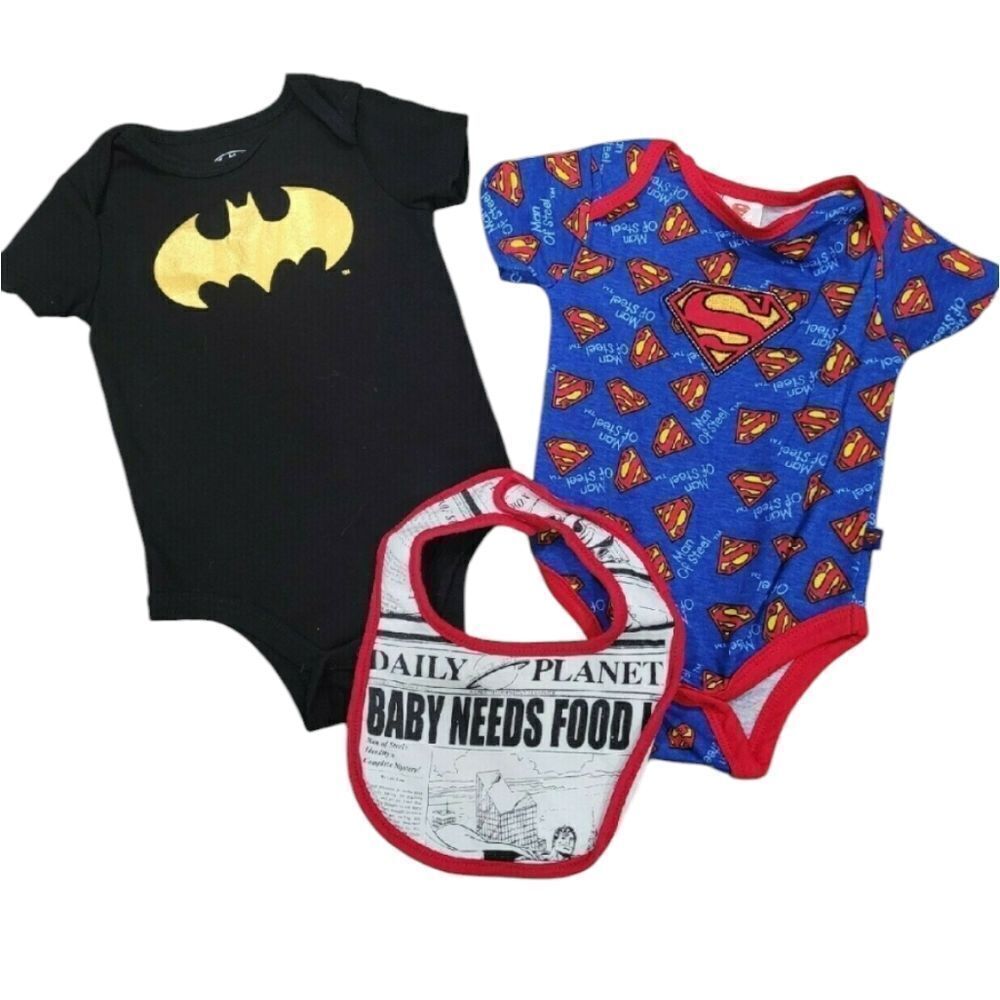 Superhero onesies with bib